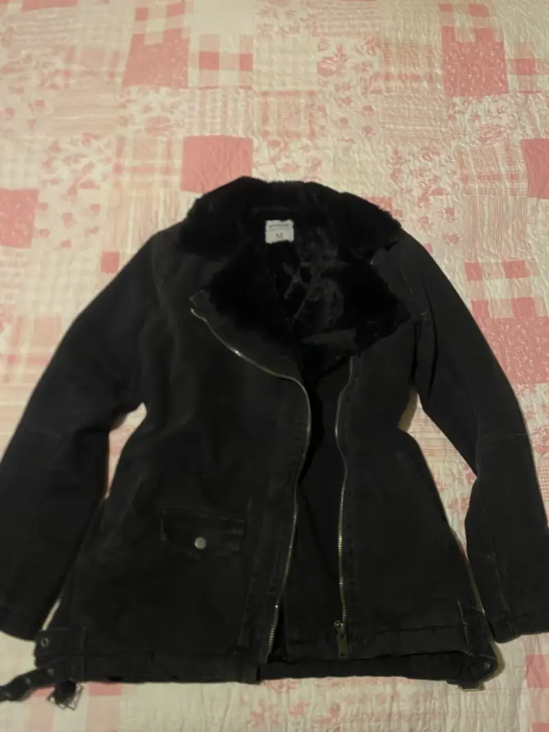 Chaqueta negra con forro de peluche Opposite talla M - 4