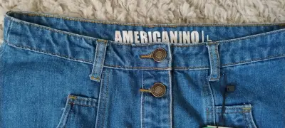 Falda de mezclilla azul con botones Americanino - miniatura 2