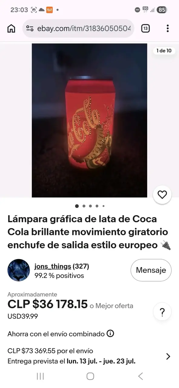 Lámpara de Sobremesa Lata Coca-Cola Decorativa - 3
