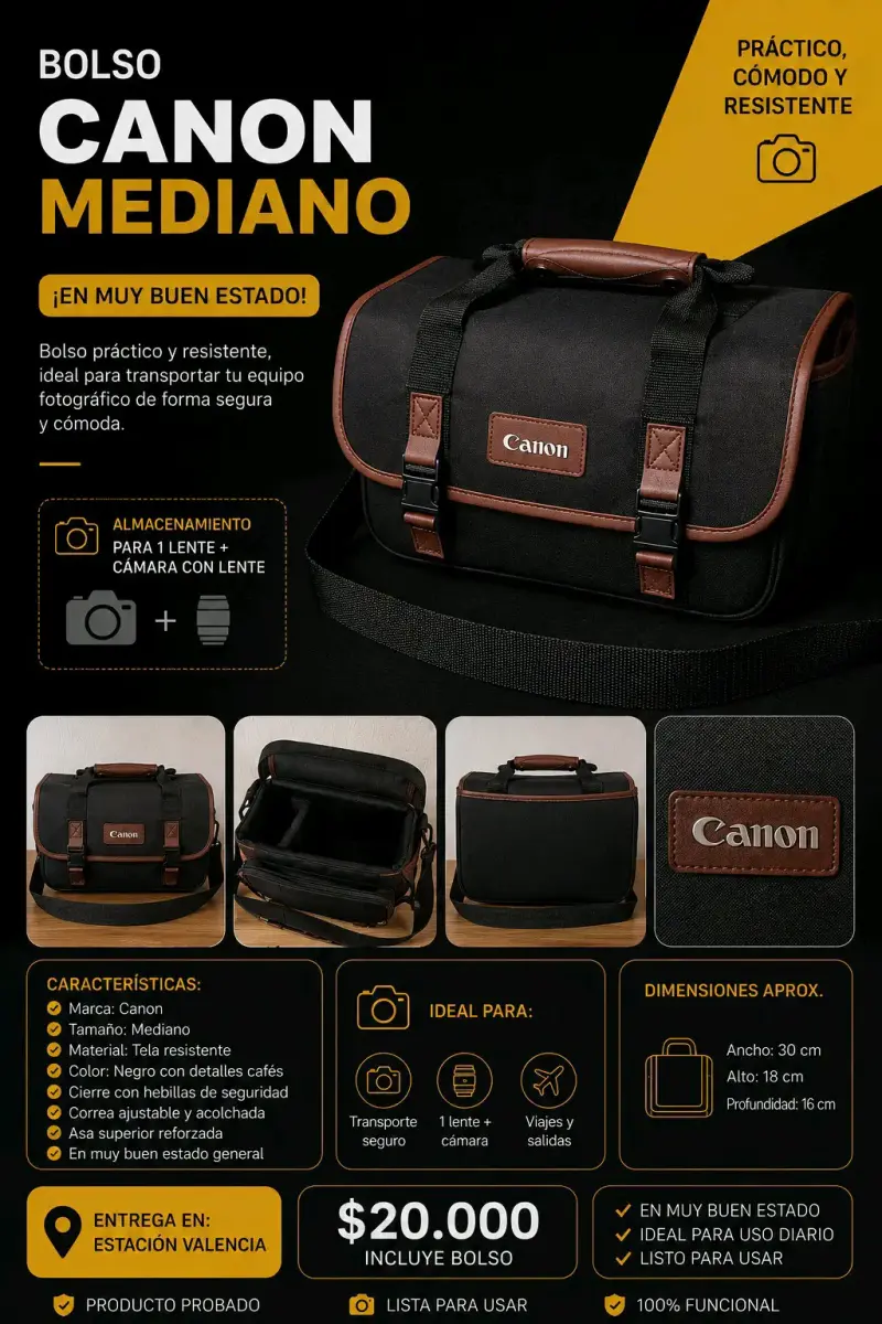 Bolso Canon mediano para cámara