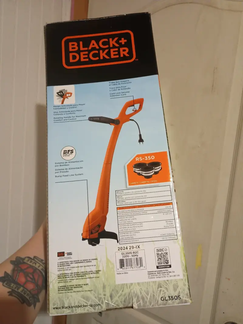 Bordeadora Eléctrica Black+Decker 350W Naranja - 2