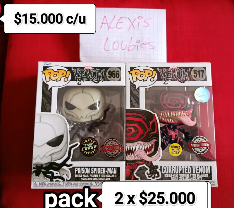Pack de figuras Funko Pop Venom edición especial