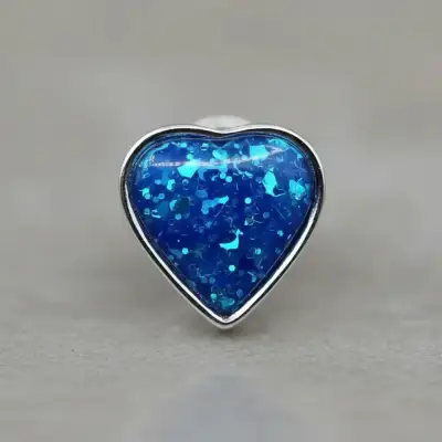 Aros De Plata 925 Corazón Con Brillos Galaxy - miniatura 3