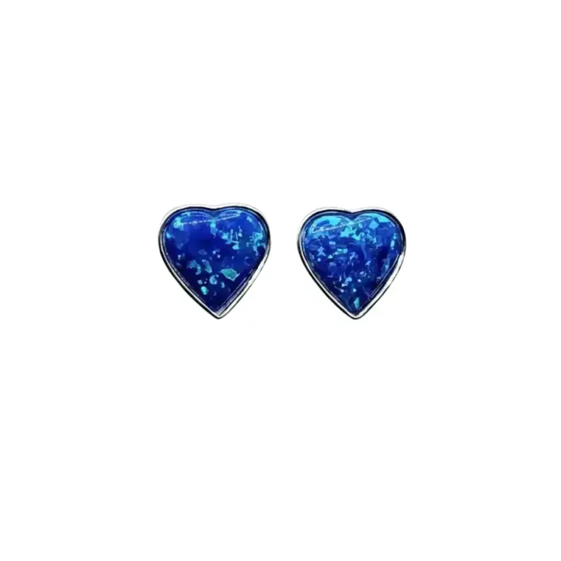 Aros De Plata 925 Corazón Con Brillos Galaxy - 4