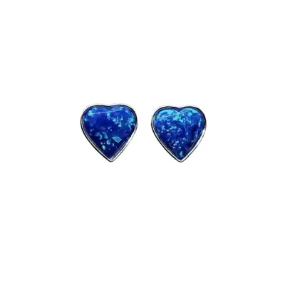 Aros De Plata 925 Corazón Con Brillos Galaxy - miniatura 4