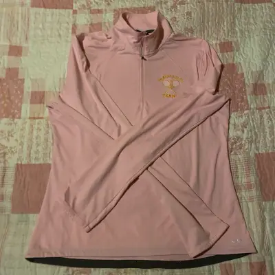 Polerón deportivo rosa con cierre y logo de tenis - miniatura 2