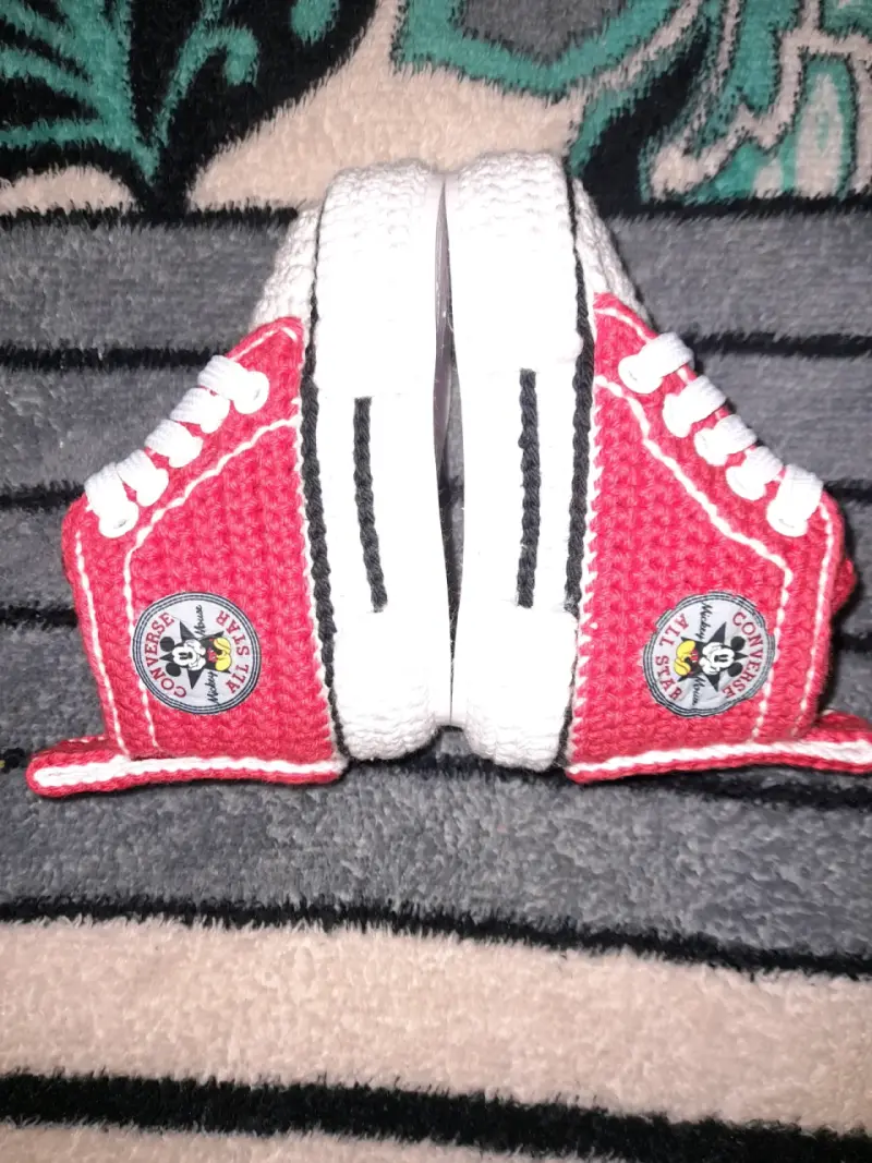 Zapatillas tejidas para bebé Converse rojas - 3