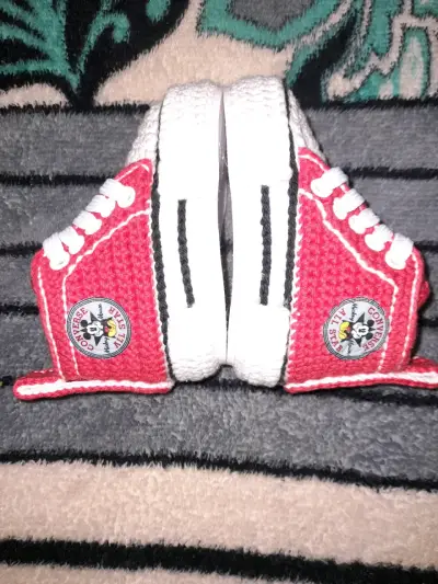 Zapatillas tejidas para bebé Converse rojas - miniatura 3