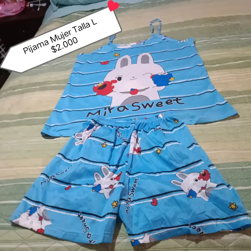 Pijama de mujer con estampado de dibujos talla L - 1