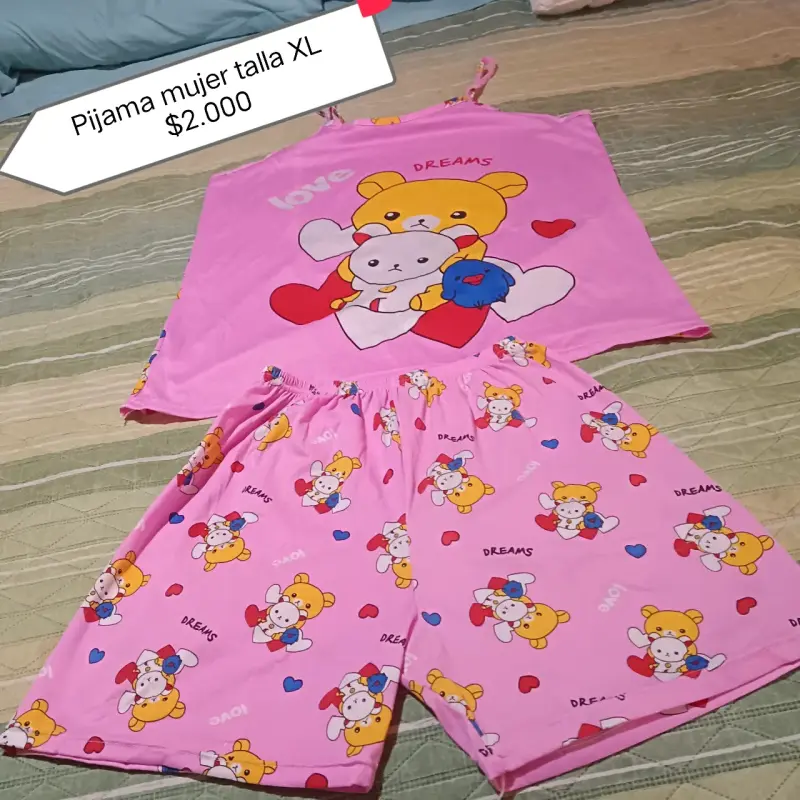 Pijama de mujer con estampado de dibujos talla L - 2