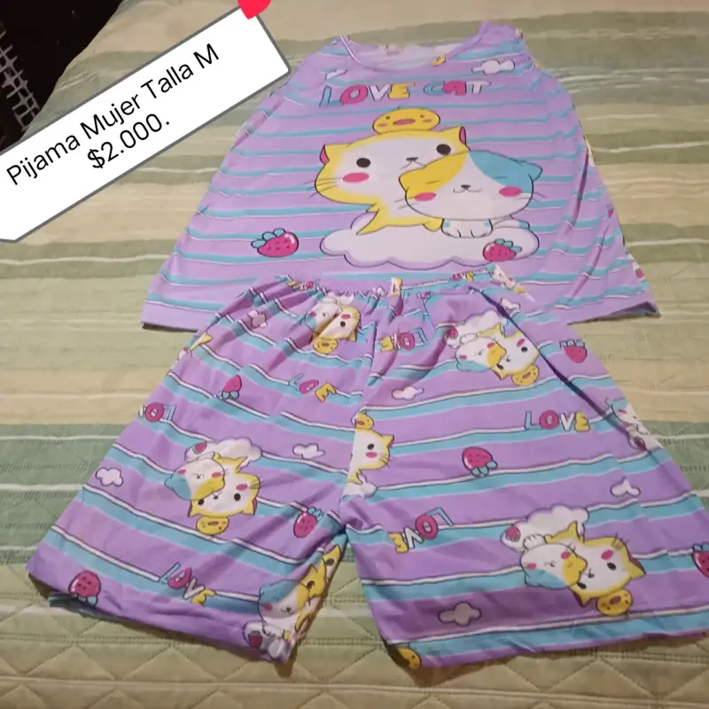 Pijama de mujer con estampado de dibujos talla L - 3