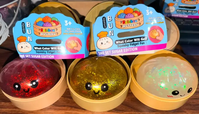 Set de 3 juguetes squishy dompling colores - 3