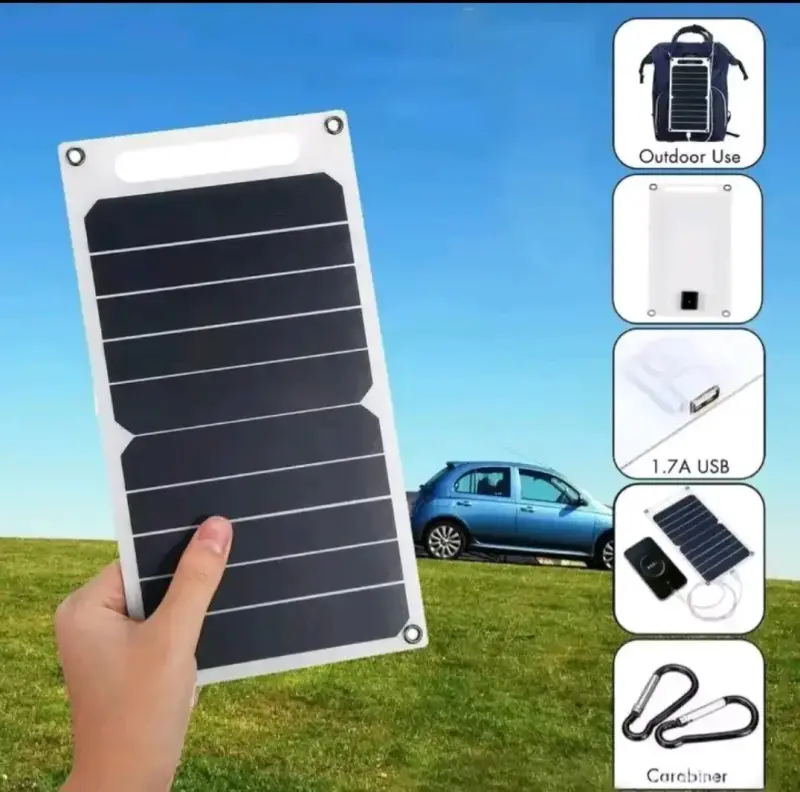 Panel solar portátil con ganchos incluidos - 2
