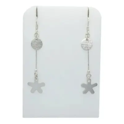 Aros De Plata 925 Modelo Círculo Y Flor Colgante - miniatura 1