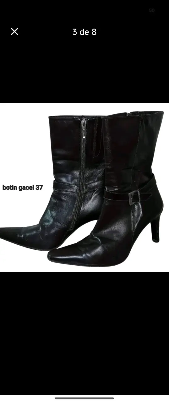 Botines de cuero negro Gacel talla 37