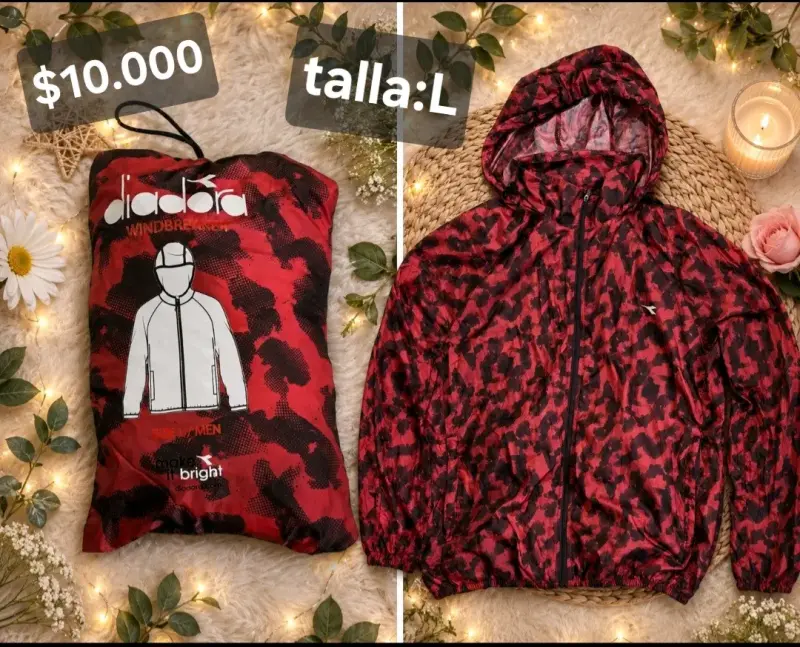 Cortaviento Diadora Hombre Rojo Talla L