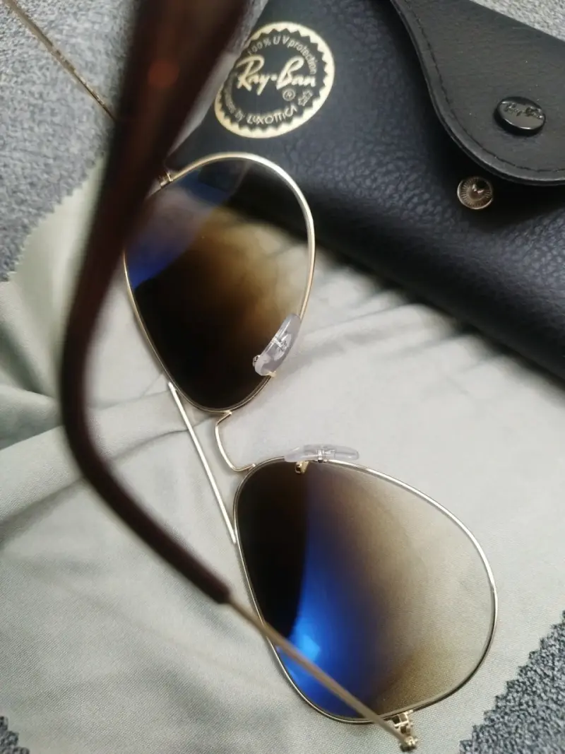 Gafas de sol doradas con estuche/Rayban aviator - 2