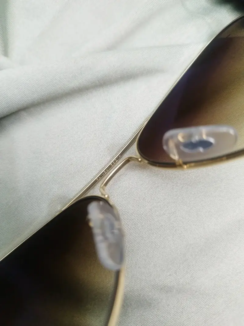 Gafas de sol doradas con estuche/Rayban aviator - 3