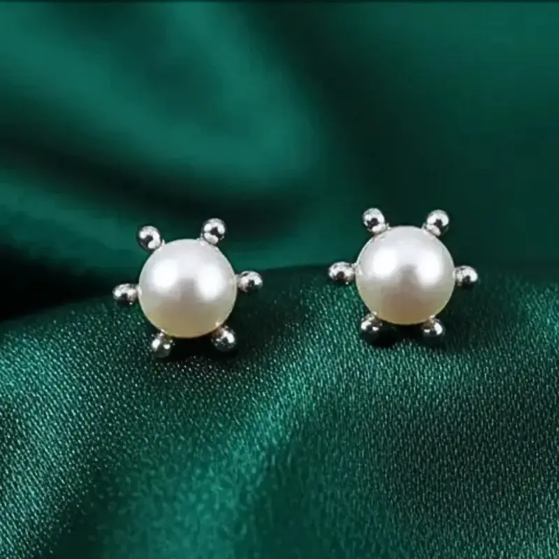 Aros de plata 925, modelo pistilo 7 mm - 1