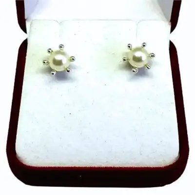 Aros de plata 925, modelo pistilo 7 mm - miniatura 2