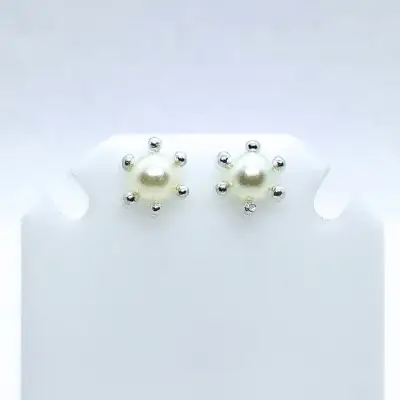 Aros de plata 925, modelo pistilo 7 mm - miniatura 4