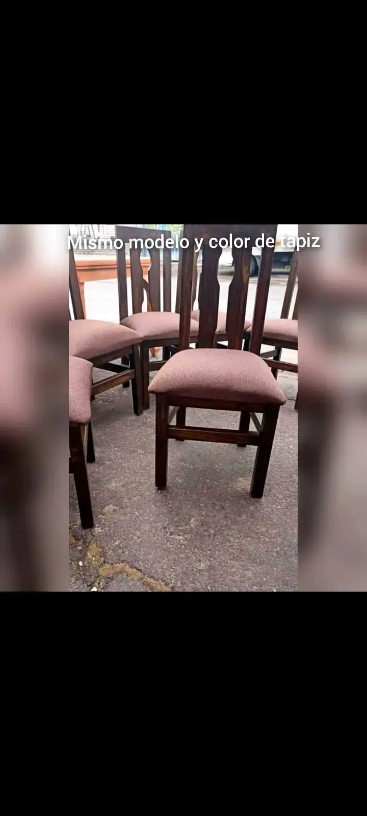 Silla de madera con asiento acolchado - 5