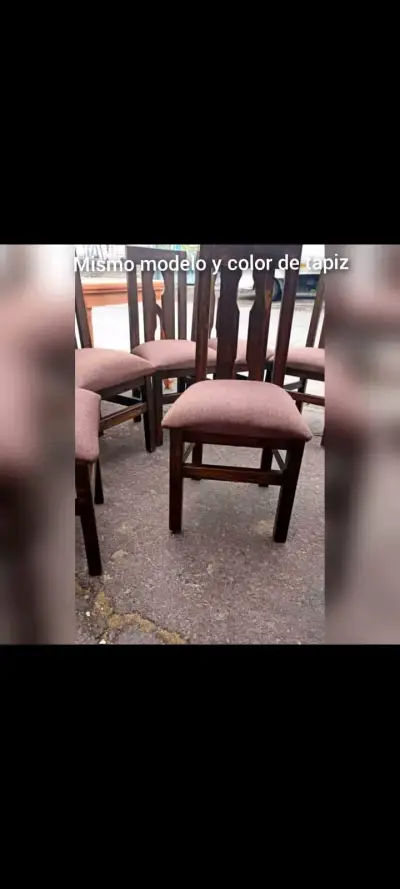 Silla de madera con asiento acolchado - miniatura 5