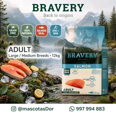 Alimento para perros Bravery salmón 12kg - miniatura 1