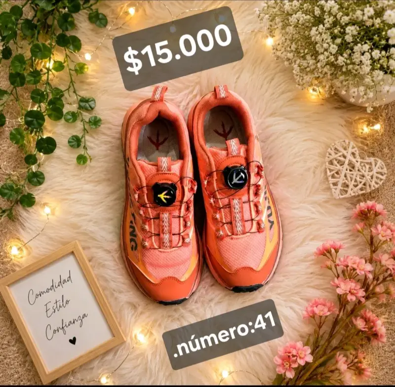 Zapatillas deportivas naranjas para mujer, talla 41