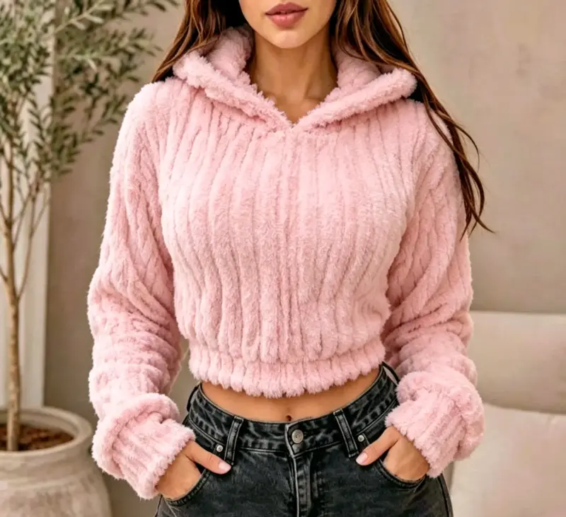 Polerón corto para mujer en varios colores - 4
