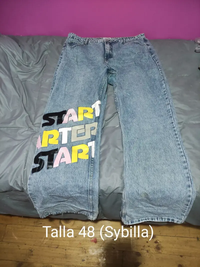 Jeans anchos con diseño gráfico Sybilla talla 48 - 1
