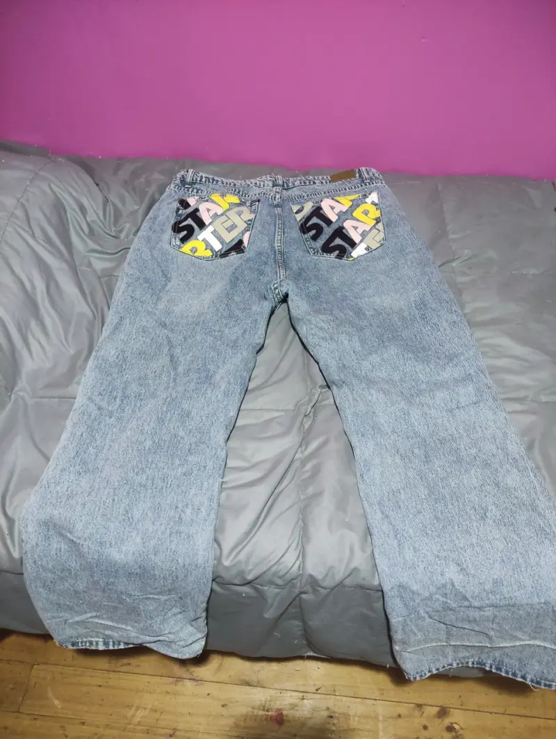 Jeans anchos con diseño gráfico Sybilla talla 48 - 2