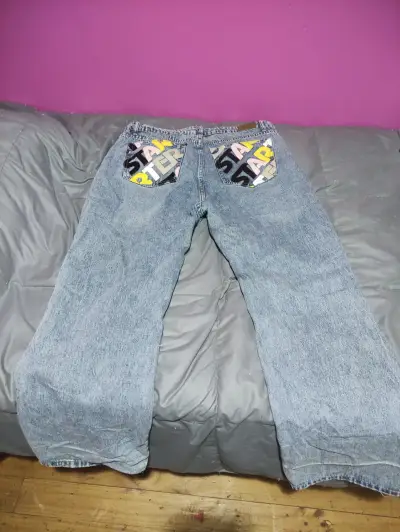 Jeans anchos con diseño gráfico Sybilla talla 48 - miniatura 2