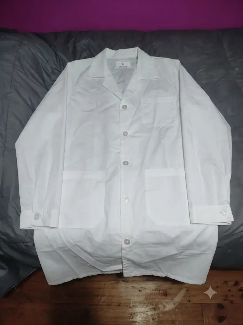 Delantal Blanco de Laboratorio Talla L