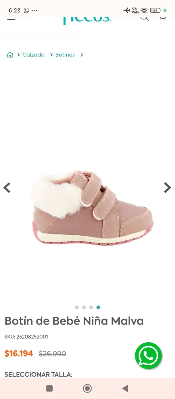 Zapatos de bebé malva con forro de peluche - 5