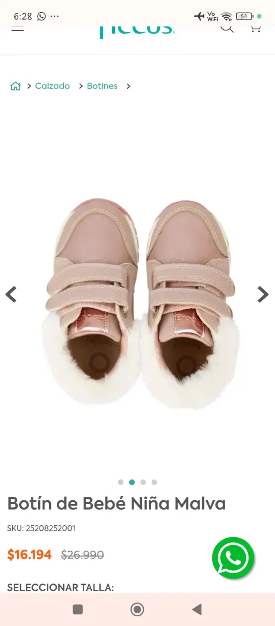 Zapatos de bebé malva con forro de peluche - 6