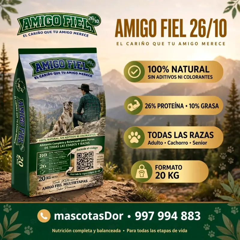 Alimento para perros Amigo Fiel 20 kg natural - 1
