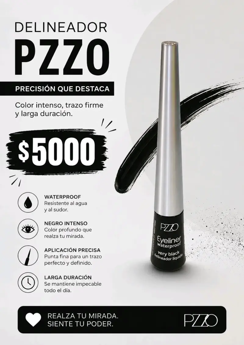 4 Delineador líquido PZZO negro intenso waterproof