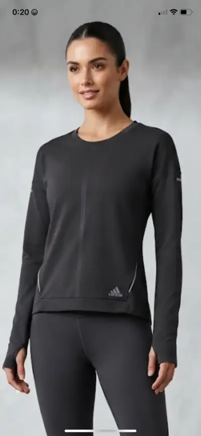 Polera deportiva negra Adidas para mujer - miniatura 1