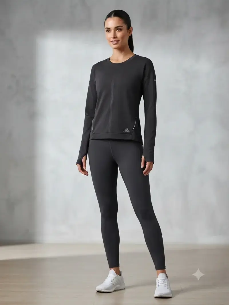 Polera deportiva negra Adidas para mujer - 2