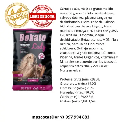Alimento Natural Bokato Lady Súper Pemium 10kg - miniatura 2