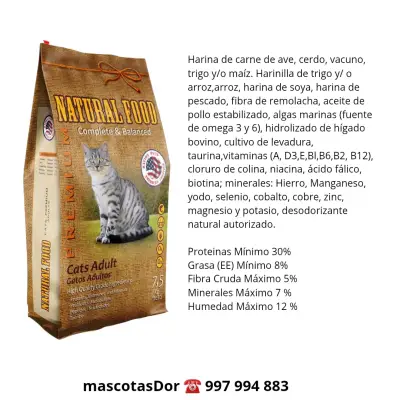 Alimento Natural para Gatos Adultos 7.5 kg - miniatura 2