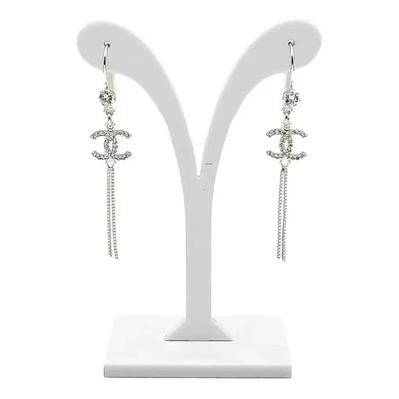 Aros De Plata 925, Modelo Cc - Doble C Colgantes