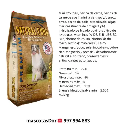 Alimento Natural para Perro Senior 15 kg - miniatura 2