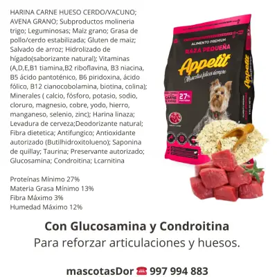 Alimento para perros Appetit Raza Pequeña Carne y Avena - miniatura 2