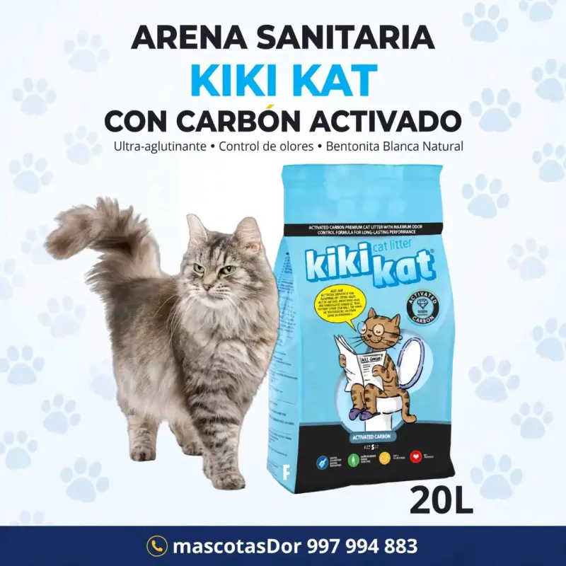 Arena Sanitaria Kiki Kat con Carbón Activado 20L