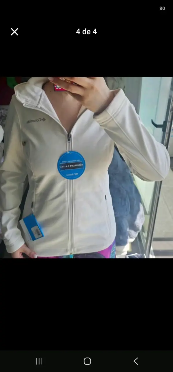Chaqueta Columbia Blanca Impermeable Mujer - 2