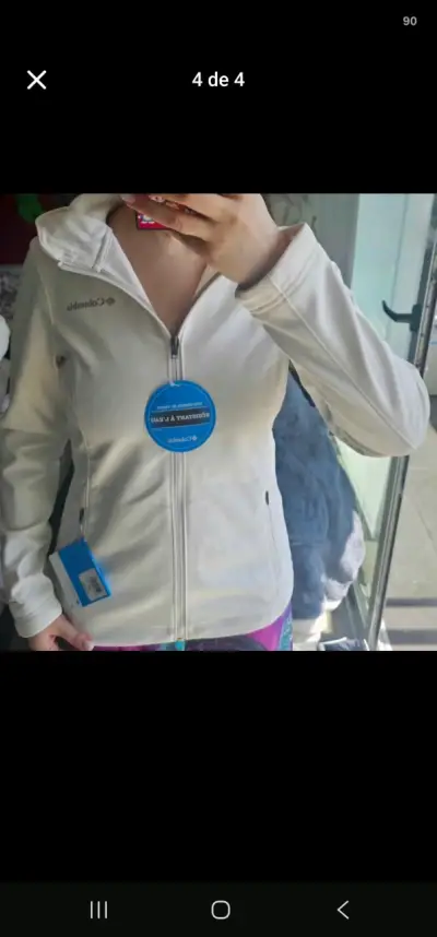 Chaqueta Columbia Blanca Impermeable Mujer - miniatura 2