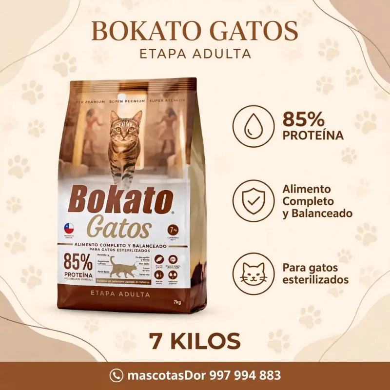 Alimento para gatos adultos Bokato 7kg - 1