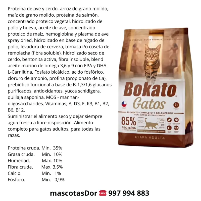 Alimento para gatos adultos Bokato 7kg - 2